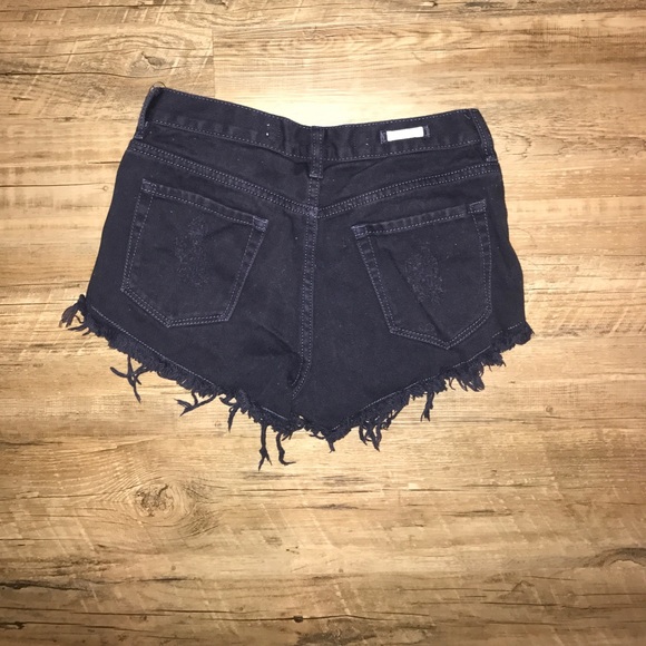 Navy Distressed Brandy Melville Shorts - Picture 2 of 3